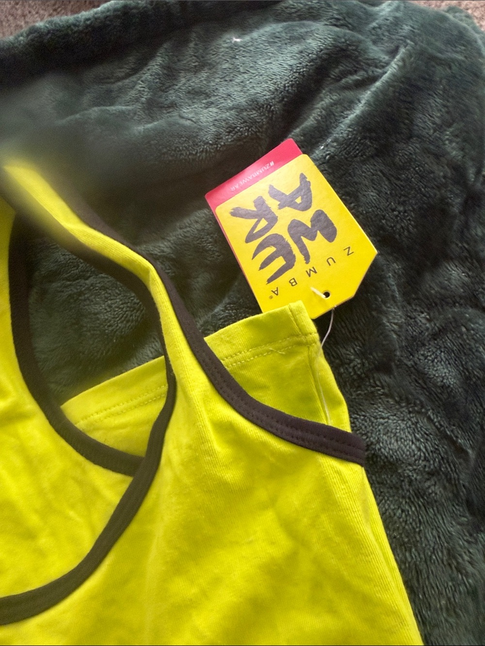 Zumba Fitness Black & Neon Yellow Graphic Tank Tops - Picture 2 of 4